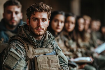 Fototapeta premium Remote education for military personnel, offering courses tailored to their unique schedules