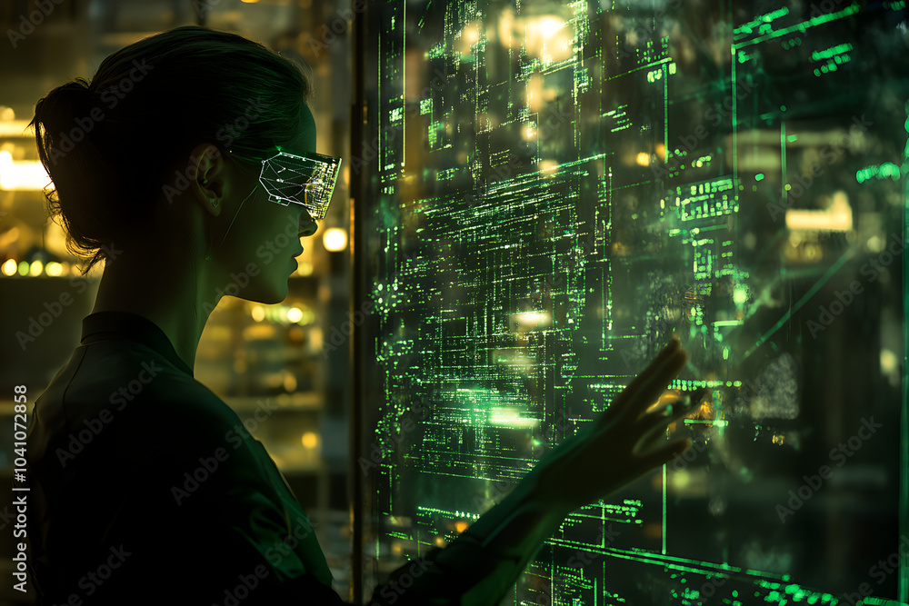 Poster in the server room, a lot of robot data is stored, controlled by a state-of-the-art ai system.