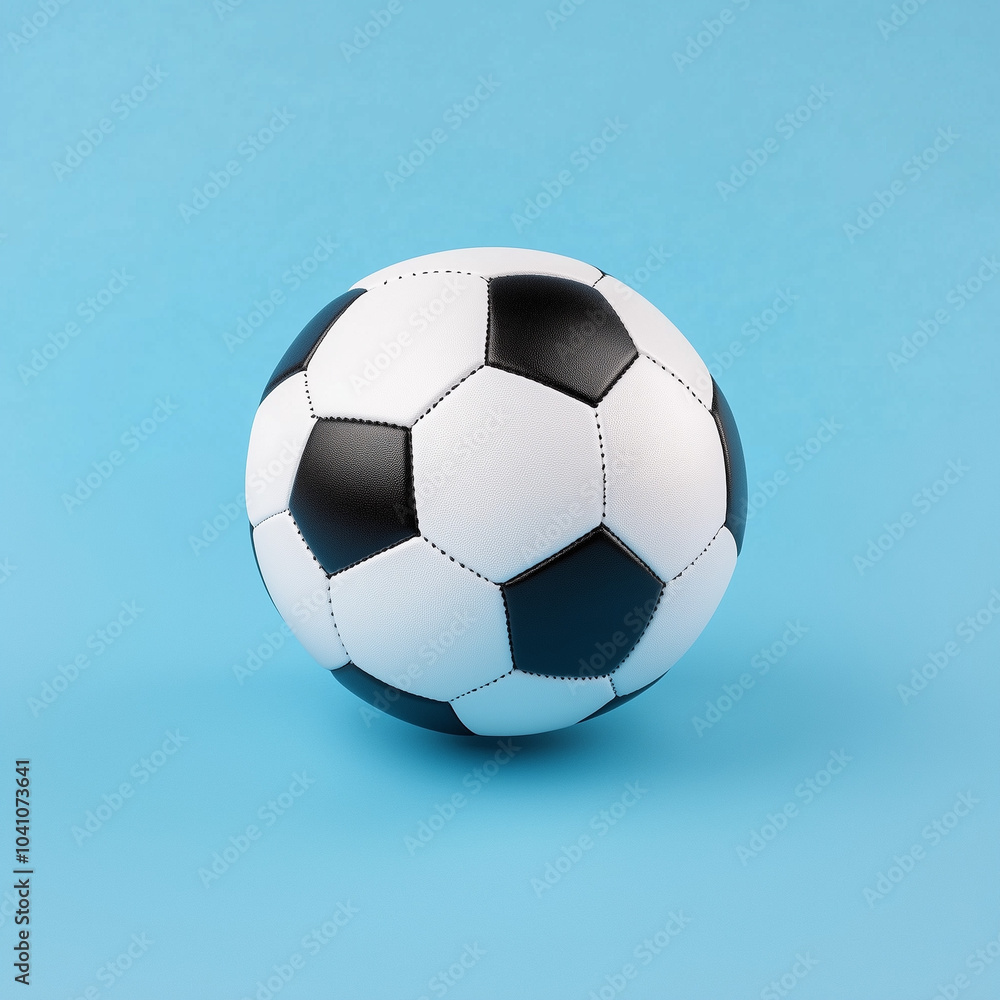 Wall mural soccer ball on blue background