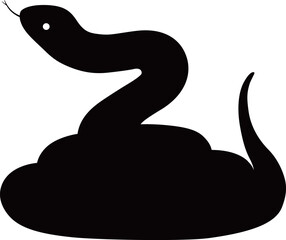 Fototapeta premium 塒を巻く蛇のシルエット 