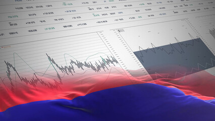 Armenia flag - Waving flag on report analytics data statement