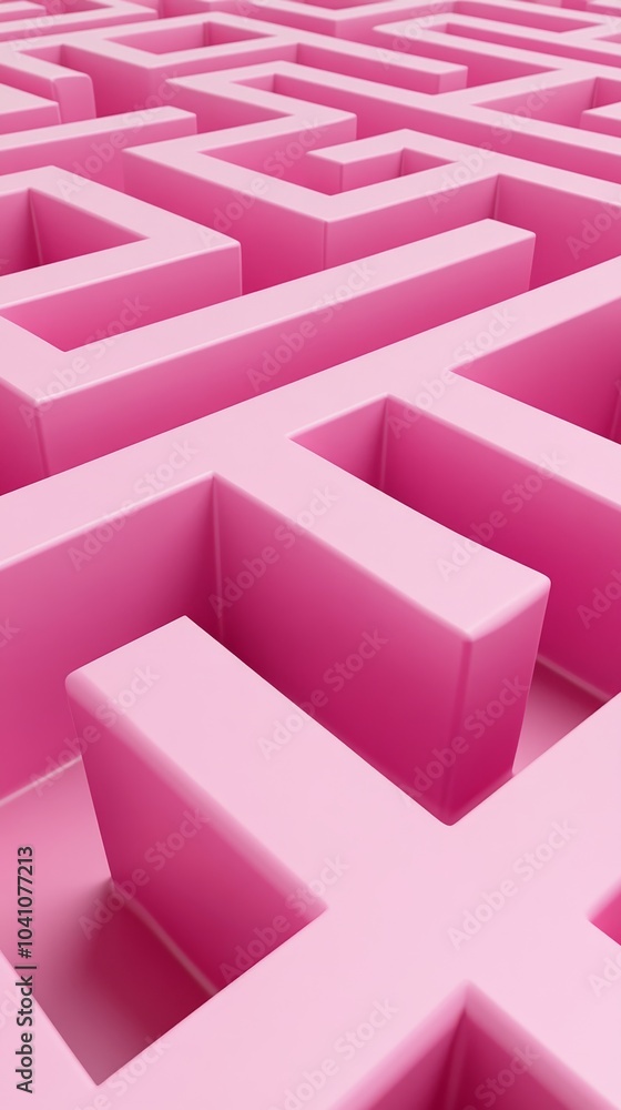 Poster the vibrant pink maze features a complex network of walls and pathways, inviting exploration and emp