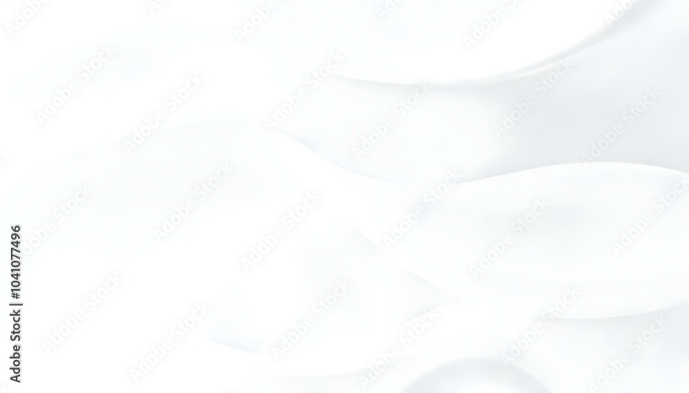 Poster milk white wave background looks soft, like a swaying white cloth. 3d rendering of glossy white smoo