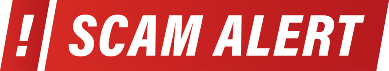 Scam alert sign red banner vector design