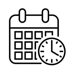 Obraz premium Calendar flat icon set. Deadline, calendar notification, reminder organizer. Containing date, schedule, month, week, appointment, agenda, organization, and event icons. Vector illustration.