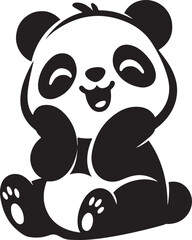 Smiling panda vector illustration design