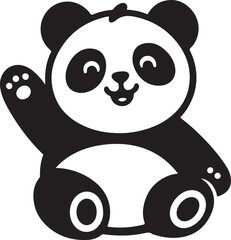 Smiling panda vector illustration design