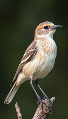 Fototapeta premium Charming Yellow and Brown Bird Perched on a Branch