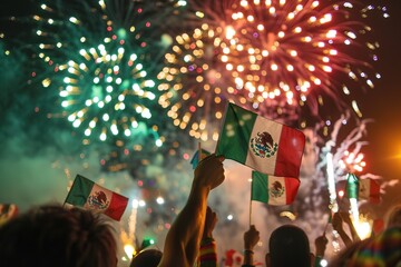 Mexican flag raised at fireworks celebration
