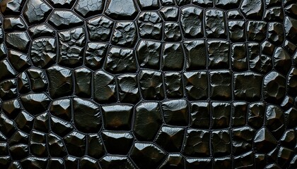 Close-Up Photograph of Crocodile Skin Texture with Glossy Scales &ndash; A Study in Reptilian Elegance