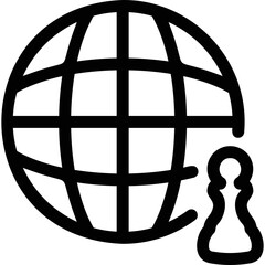 Simple vector icon chess, internet