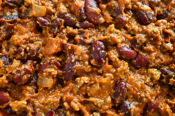 Chilli con carne. Tradition Mexican food. 