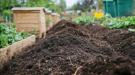 Lush Soil in a Vibrant Vegetable Garden Scene