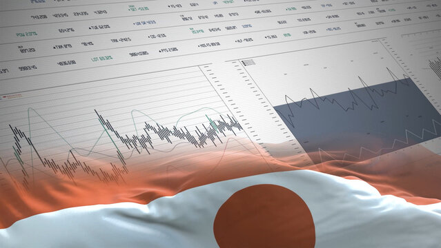 Niger flag - Waving flag on report analytics data statement - Powered by Adobe