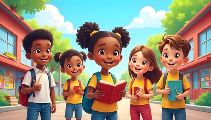International day of education in cartoon style