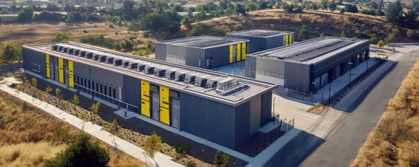 Data center facility in a sunny environment