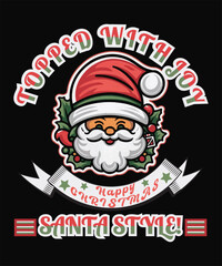 Merry Christmas santa style t-shirt design