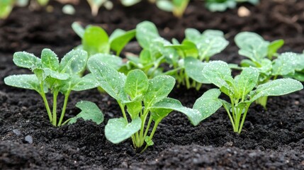 Obraz premium Freshly Tilled Rich Dark Soil in Garden Bed