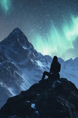 Person on Rock Gazing Up