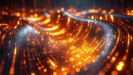 Alphabet scattered across a distorted grid, illustrating a warped reading path