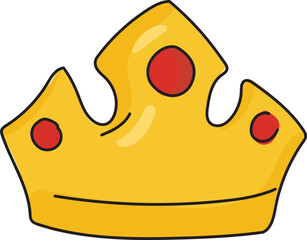 Crown cartoon illustration. White background.