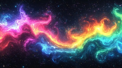 Fototapeta premium Cosmic Nebula with Vibrant Colors and Stars