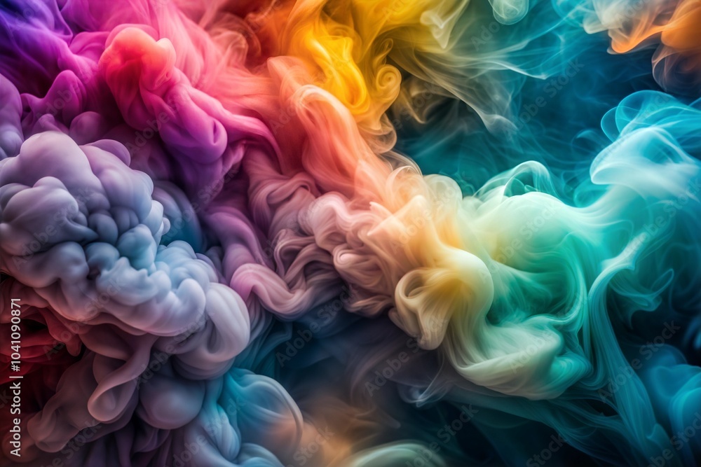 Poster colorful smoke texture swirling and flowing in dynamic abstract form