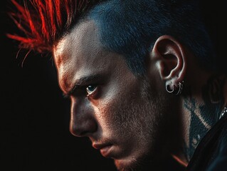 Man with red hair and facial piercings