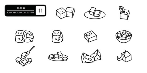 Tofu icon collection, editable and resizable vector icon templates.