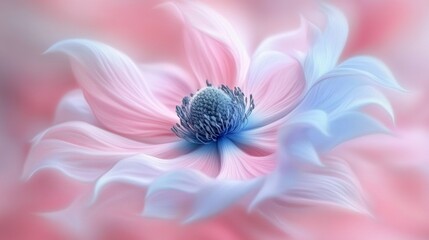 Delicate Pink and Blue Flower Macro Photography   Soft Pastel Bloom
