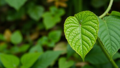 Obraz premium A Vibrant Green Leaf with Intricate Veins
