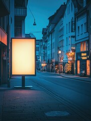 City Street Billboard Night