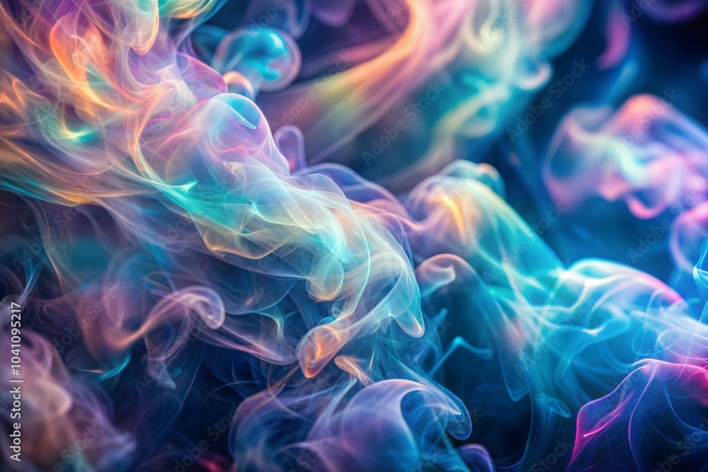 Canvas Prints vibrant colorful smoke texture in ethereal abstract form against dark background