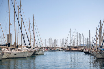 Fototapeta premium Toulon, France - July 10, 2024 : Port and pier in Toulon, southern France