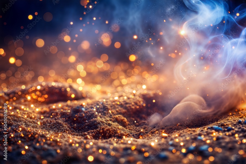 Canvas Prints magical smoke texture with sparkles and warm light in abstract background