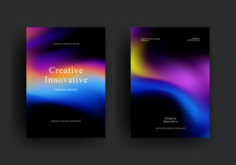 fluid gradient poster template. futuristic retro covers design. Trendy front page design for Banner, Poster, Flyer, Invitation and Annual Report