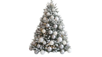 PNG, Christmas tree isolated on white background, created using Generative AI technology.