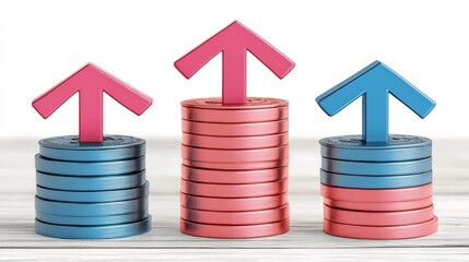 Upward Trend  Growth Concept  Business Success  Financial Progress  3D Render