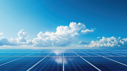 Floating Solar Panels in a Futuristic Landscape