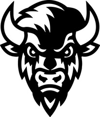 Illustration of wild bison. Design element for logo, label, sign. Vector illustration