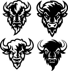 Illustration of wild bison. Design element for logo, label, sign. Vector illustration