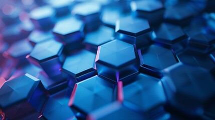 Abstract Hexagonal Cyan Waves
