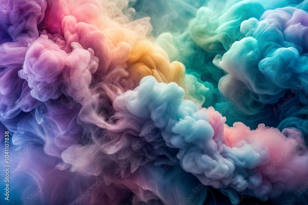 Sticker vibrant colorful smoke swirls creating dynamic texture