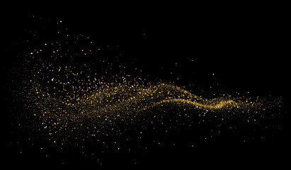 Fototapeta premium Abstract shiny gold glitter design element. For New Year, Merry Christmas greeting card design