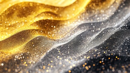 Naklejka premium Golden and Black Abstract Texture with Sparkles