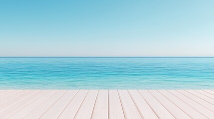 Fototapeta premium Serene ocean view with clear blue water and bright sky, perfect for relaxation.