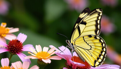 A butterfly is sitting on a flower