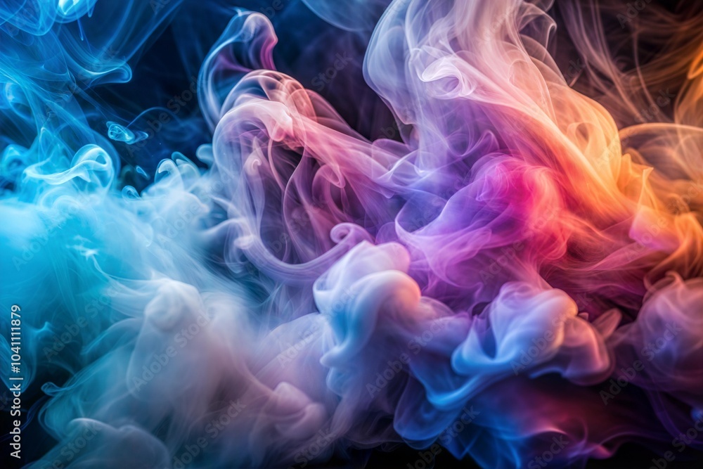 Wall mural abstract colorful smoke swirls creating dynamic texture