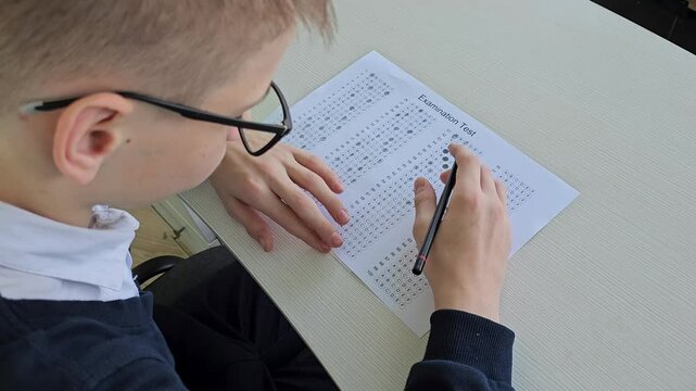 Writing exams are easy with proper cheat sheet in hands concept