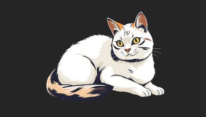 Obraz premium Cute Cat in a Playful Cartoonish Style